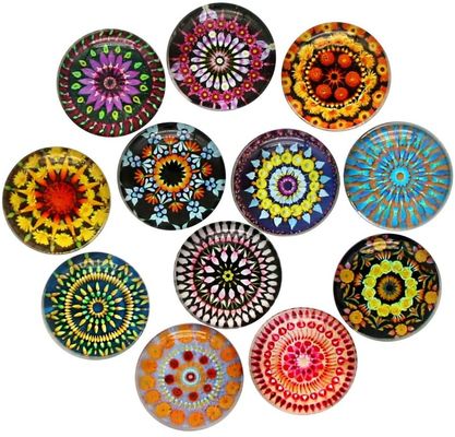 kwaliteit  Factory Customized High Quality Crystal Glass Refrigerator Magnet Fridge Sticker Customized Mandala Holiday Gift Decorate Home fabriek