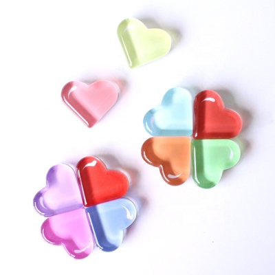 Custom Photo Colorful Heart Shaped Crystal Glass Fridge Magnet 2021 New Universal Peach