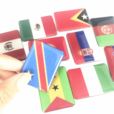 Shape Custom Different Countries 3D Crystal Glass Epoxy Fridge Magnet Country Flags Fridge Magnet For Souvenir