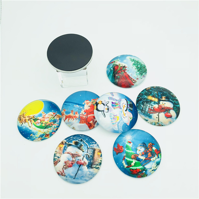 Eco - Friendly Material Customized Christmas Glass Fridge Magnets For Fridges