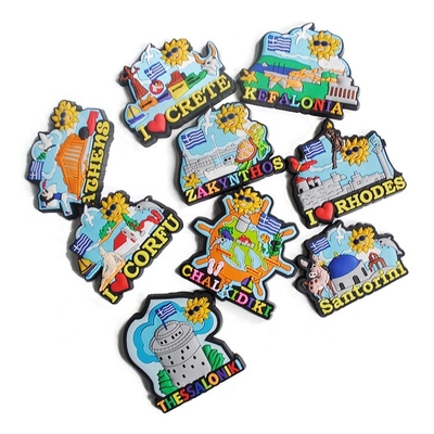 Shape Manufacturer Custom Greece Country Soft Travel Souvenirs PVC Fridge Magnets Promotion Gifts